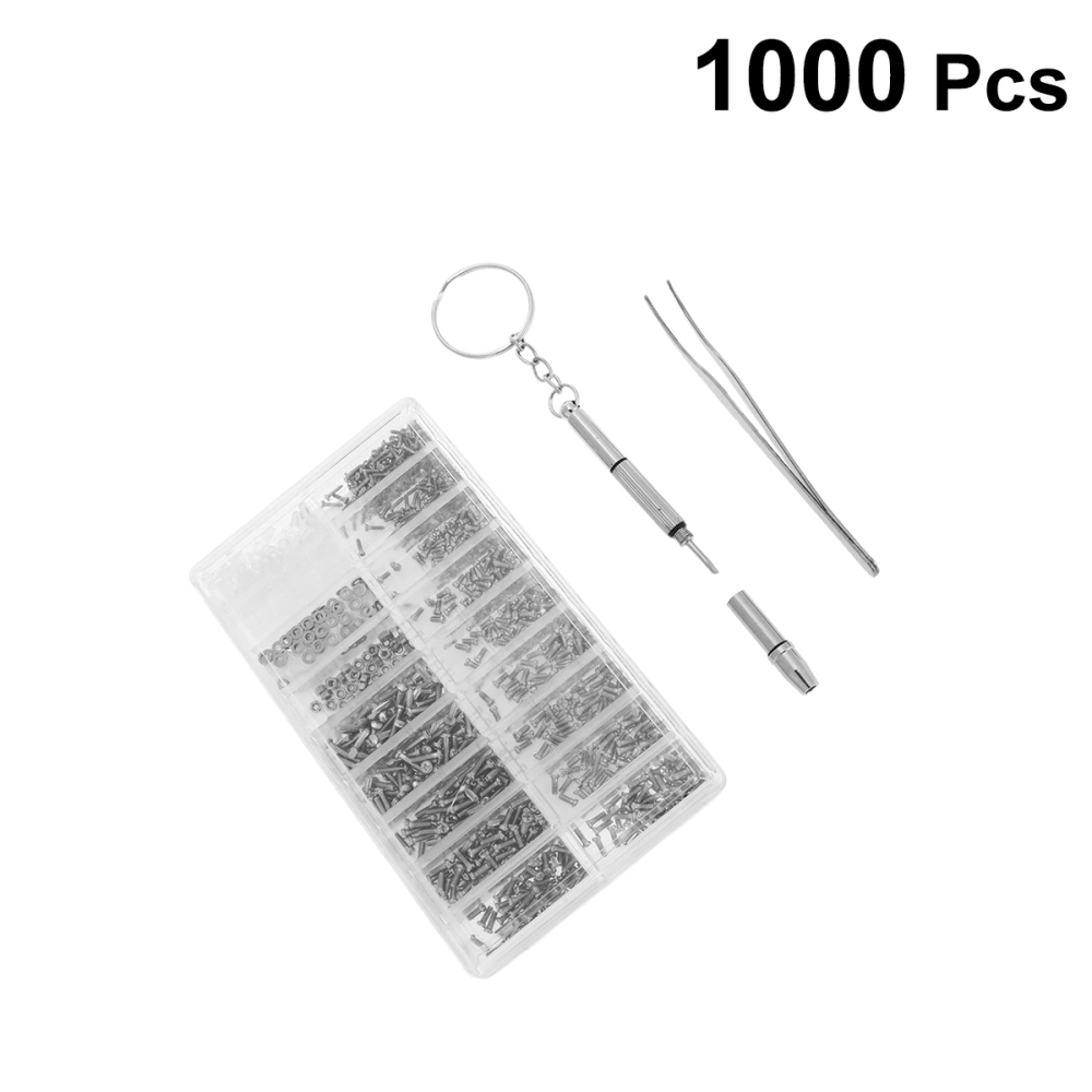 1 Set Miniature Screws Kit Stainless Steel Mini Screw Mechanical Tools for Glasses Phone Watch