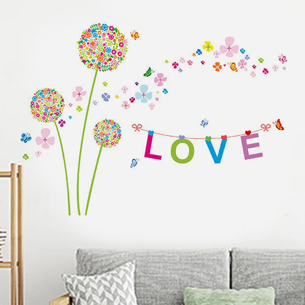 Dandelion Love Wallpaper Removable Home Wall Decals Background Wall Sticker for Bedroom Living Room