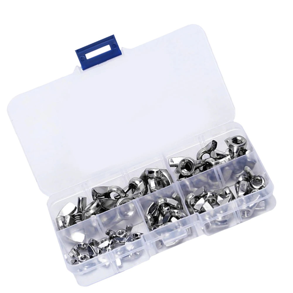 50Pcs Nuts Utility Screws Nuts Stainless Steel Nuts Kit Hand Repairing Tools for Home Shop