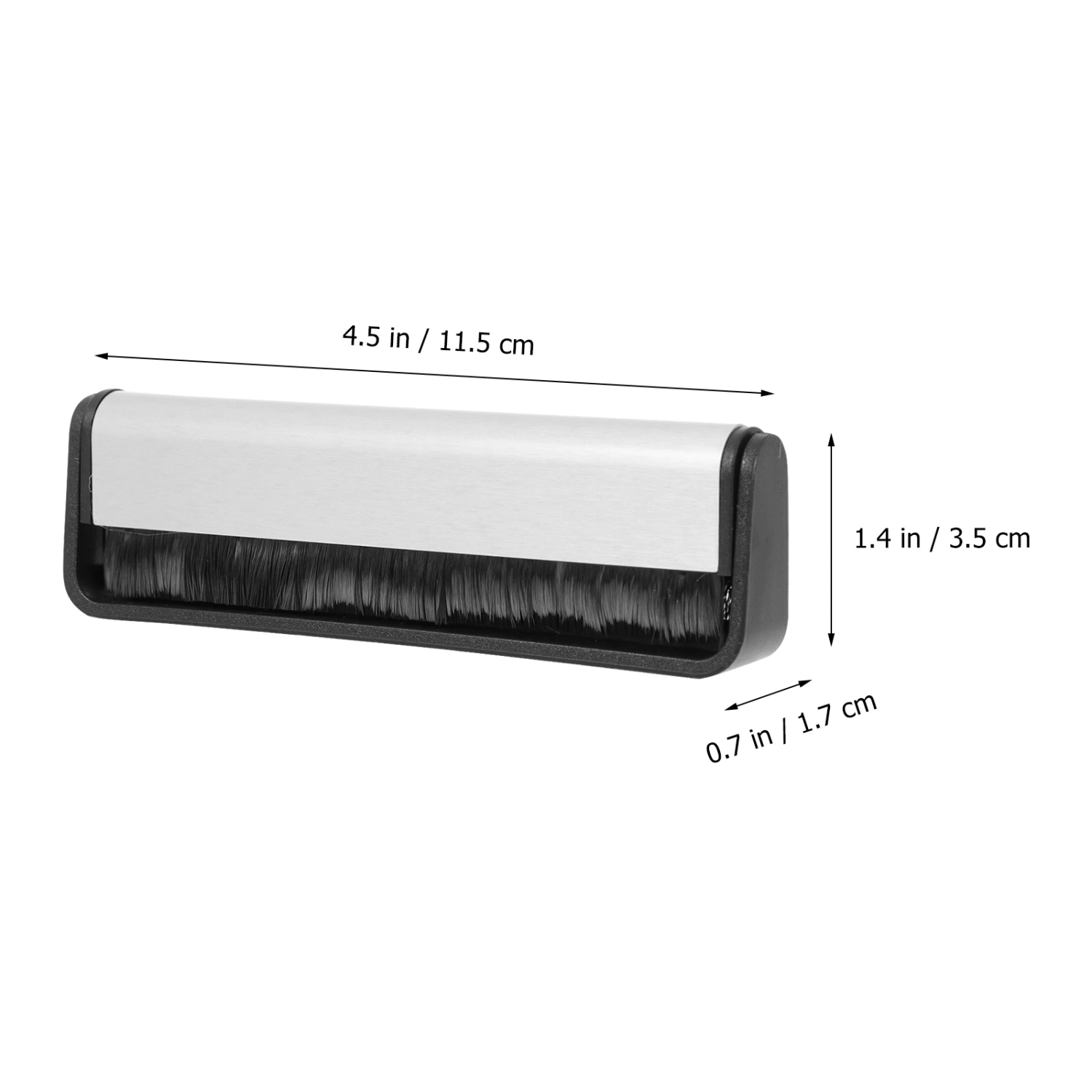 1Pc LP Cleaning Brush Vinyl Record Cleaner Turntable CD Album Cartridge (Black Silver)