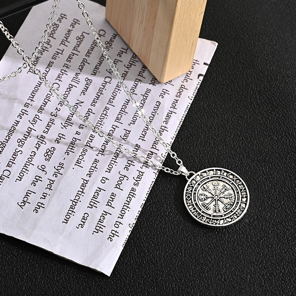 Viking Necklace Vegvisir Compass Pendant Necklace Amulet Neck Jewelry for Men