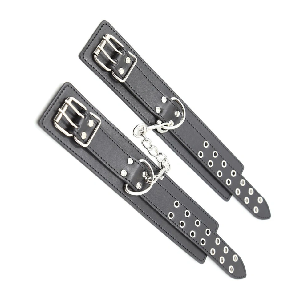 1 Pair of Adjustable Wrist Ankle Cuffs PU Leather BDSM Bondage Exotic Sexy Restraints Toy for Adults (Ankle Cuffs)