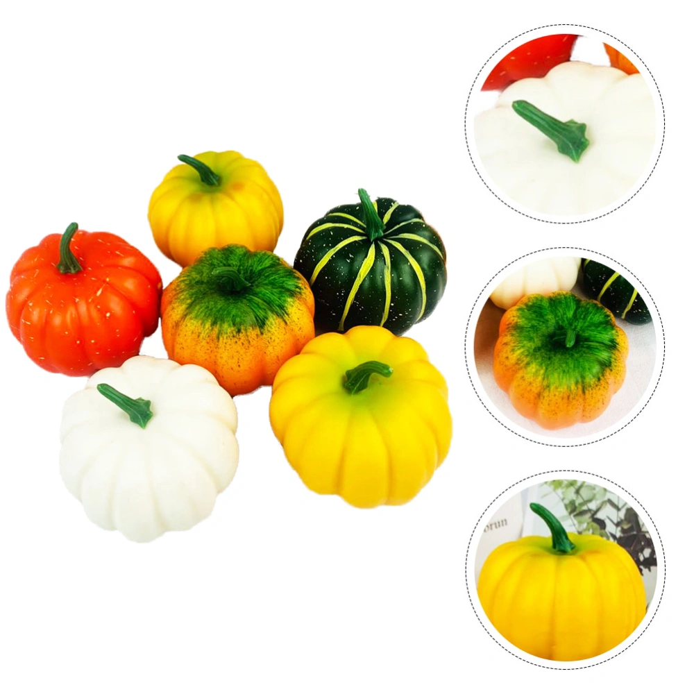 1 Set 6Pcs Thanksgiving Imitation Pumpkin Decorative Pumpkin (Random Color)