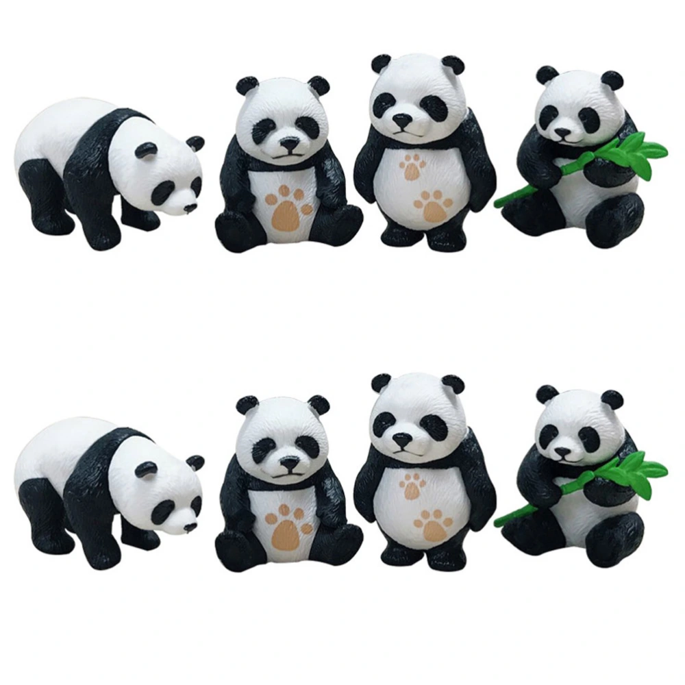 8Pcs Mini Panda Kits Figurines Miniatures Ornaments House Gardens DIY Landscape Decoration Supplies DIY Outdoor Decorations Craft