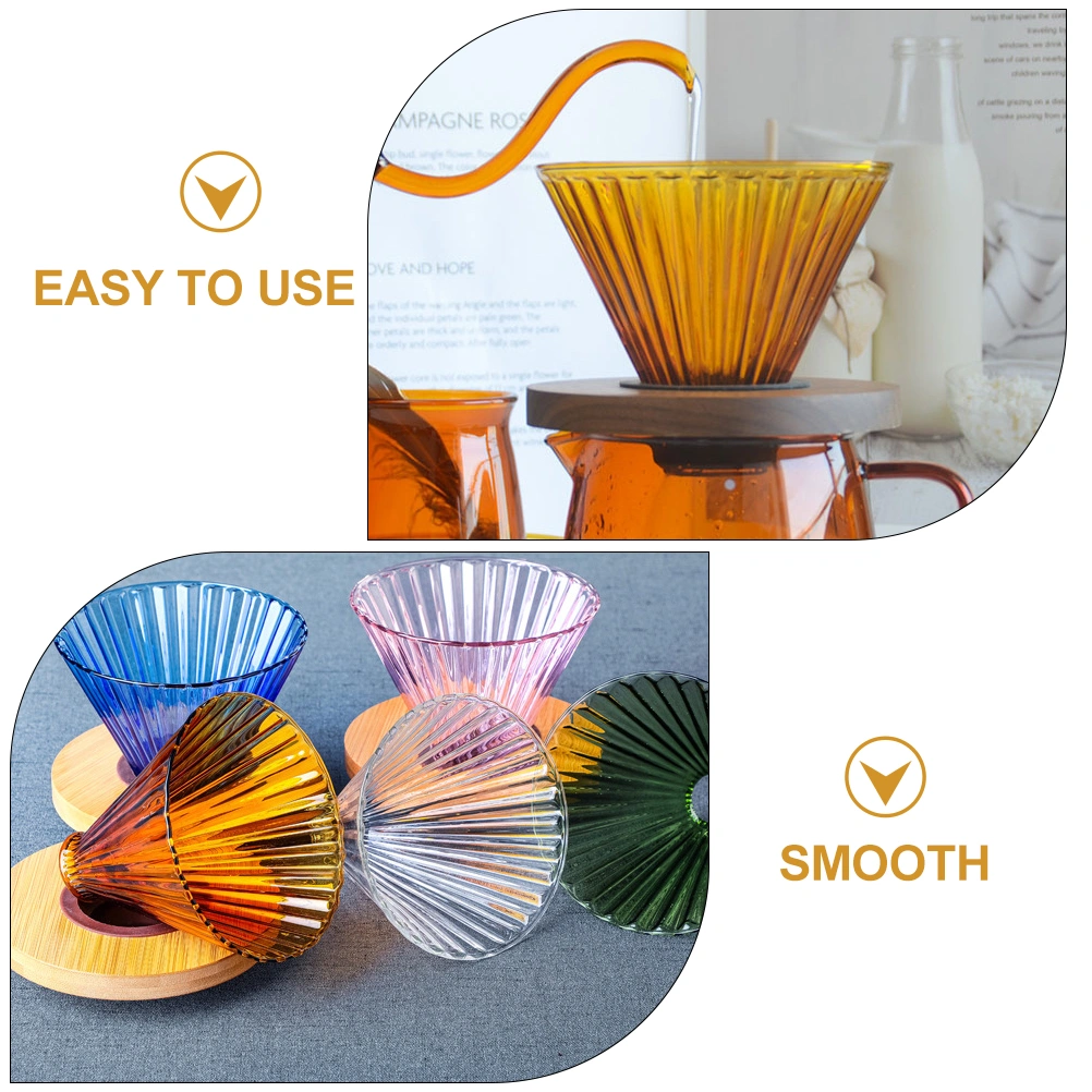 1 Set of Household Coffee Filter Pour-over Coffee Dripper Delicate Coffee Cone Coffee Accessory