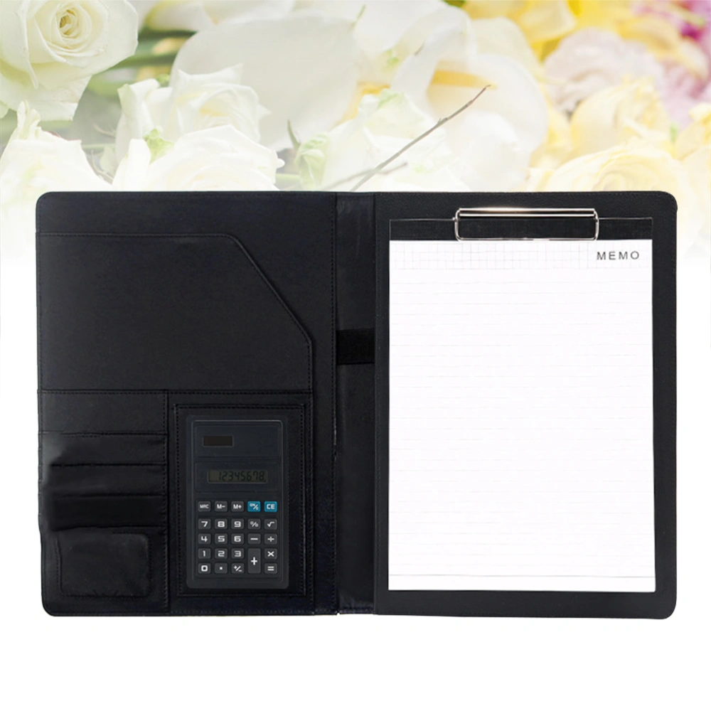 A4 Business File Folder Multi-Fonction Document Folder Professional Business Files Storage Folder for Company (Black)