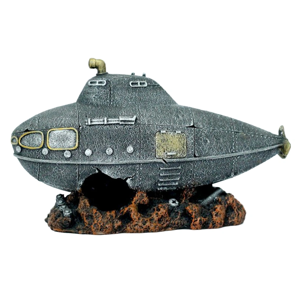 Decorative Aquarium Ornament Delicate Aquarium Shipwreck Resin Aquarium Submarine