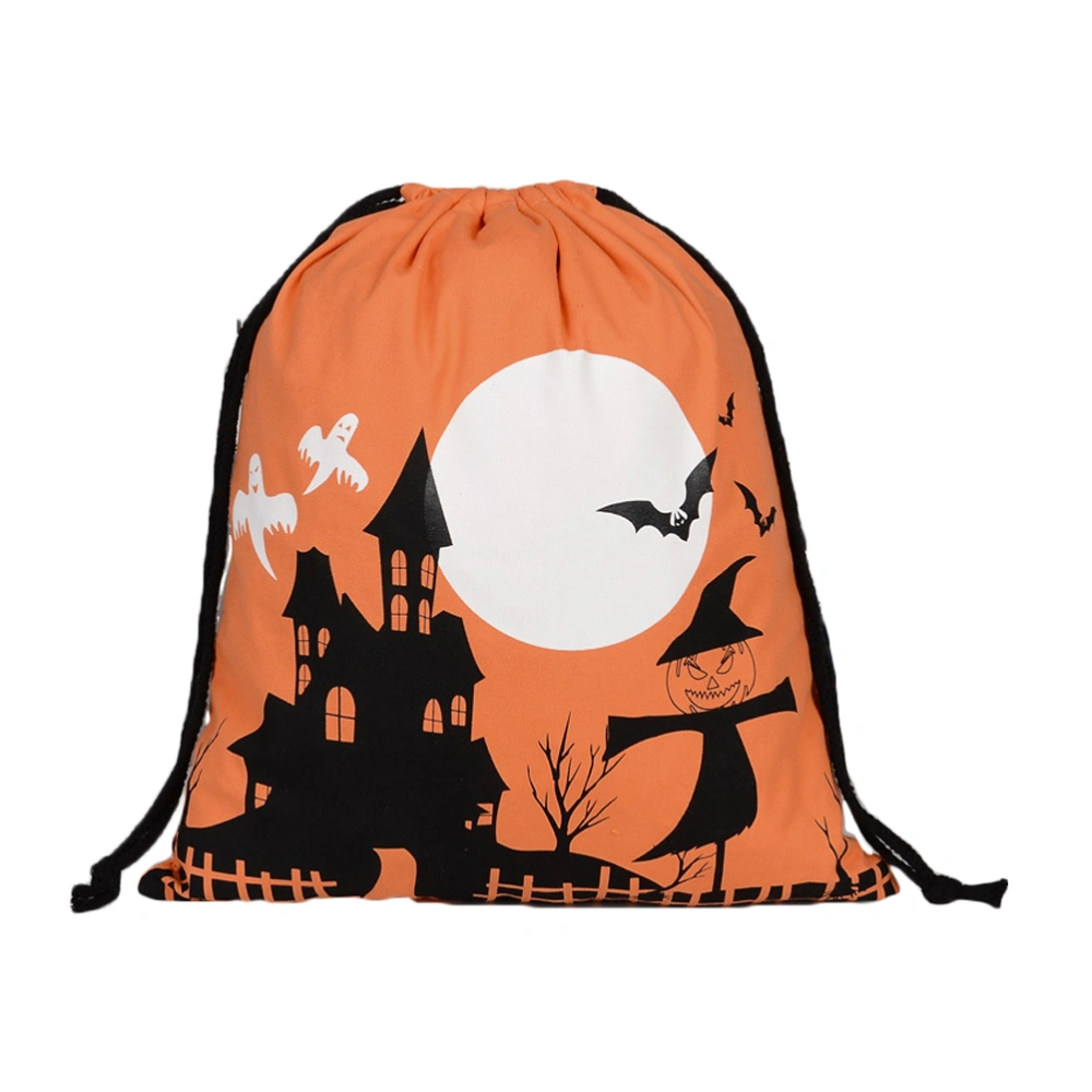 Castle Pattern Halloween Bag Cotton Gift Bag Cloth Children Gift Bags Halloween Storage Gift Bag