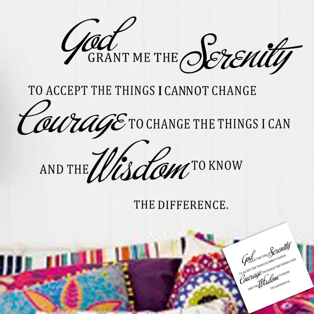 Quote God Grant Me The Serenity Prayer Bible Art Vinyl Wall Stickers Home Decal