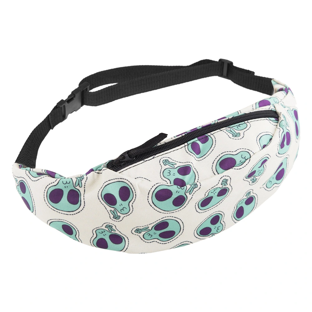 1pc 3D Printing Zipper Bag Cartoon Alien Pattern Waist Bag Fanny Packs Bum Bag Travelling Bag