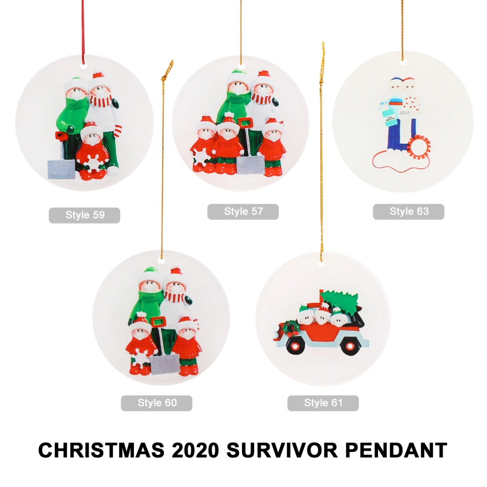 1 Pc Creative Christmas Ornament Quarantine 2020 Survivor Christmas Tree Pendant