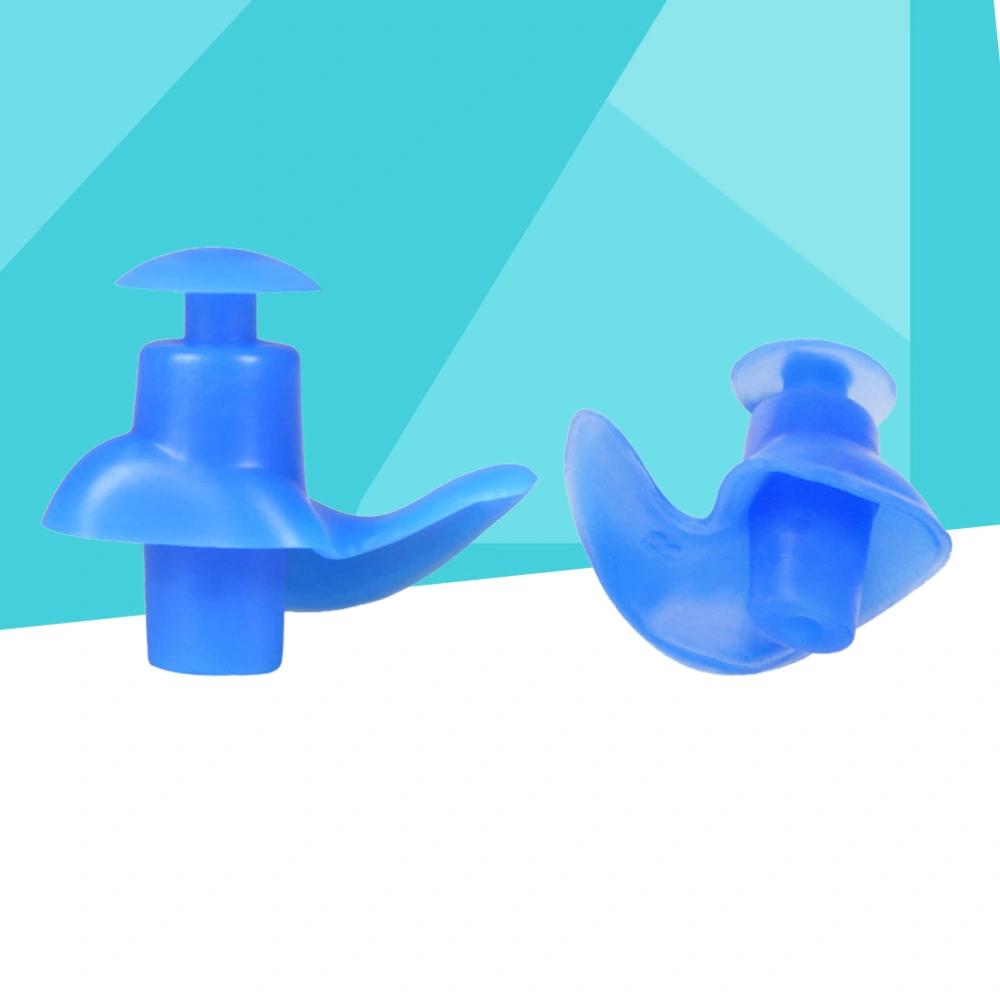 15 Pairs Silicone Swimming Ear Plugs Ergonomic Shape Waterproof Silicone Earplugs for Ear Infection (Blue)