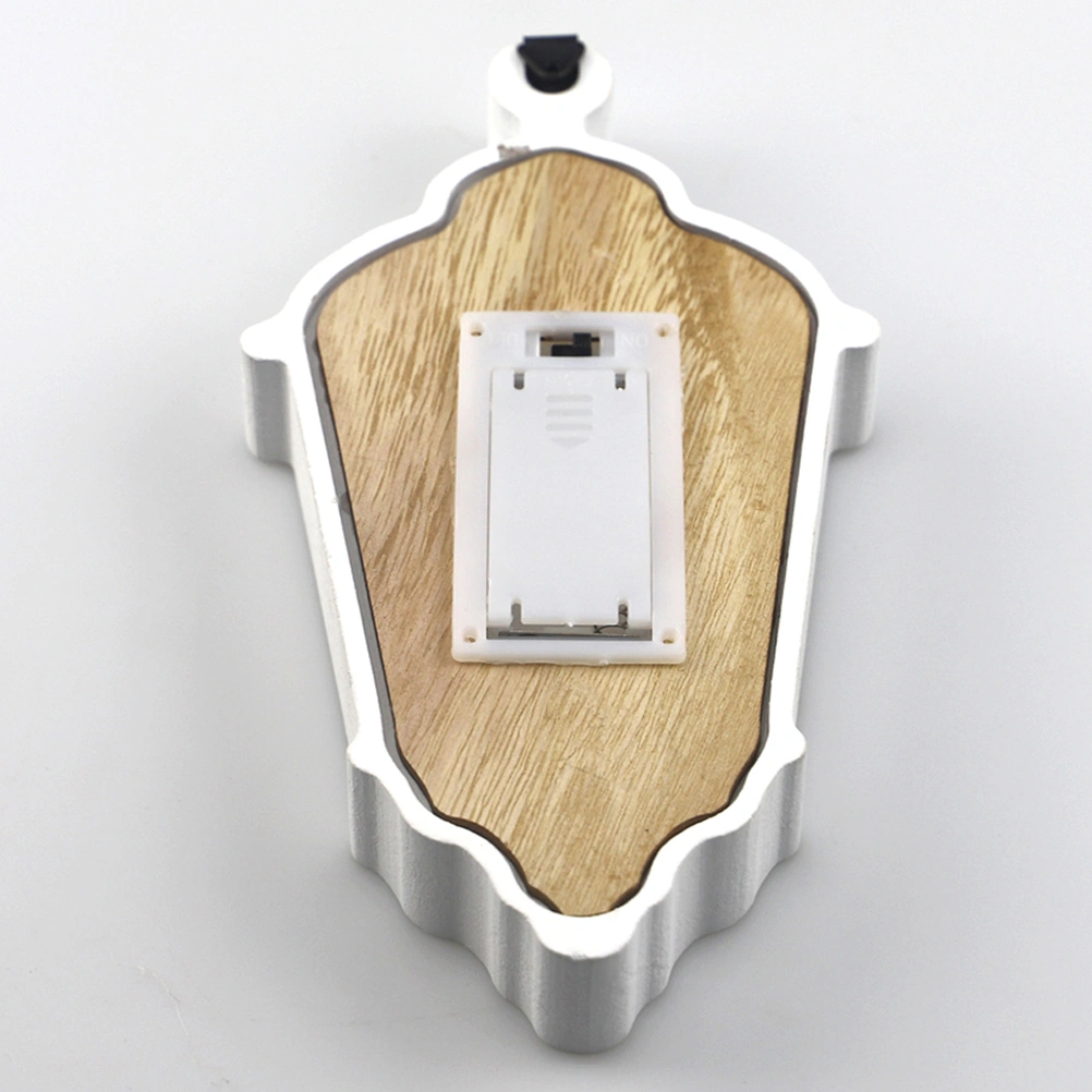1Pc Decorative Light Wallhanging Lighting Decoration Accessory 3D Lantern-shaped Lighting Wood House with LED Light for Islam Eid Corban Daily Use (White)