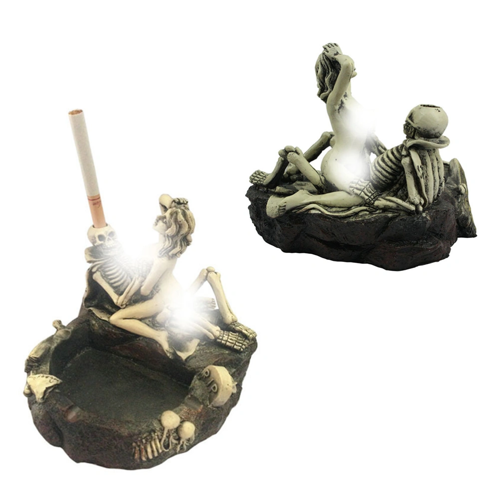 Creative Skull Ashtray Girl Skull and Fun Taste Ashtray Personality Sexy Home Room Decor for Bedroom Living Room (13x14x11cm)