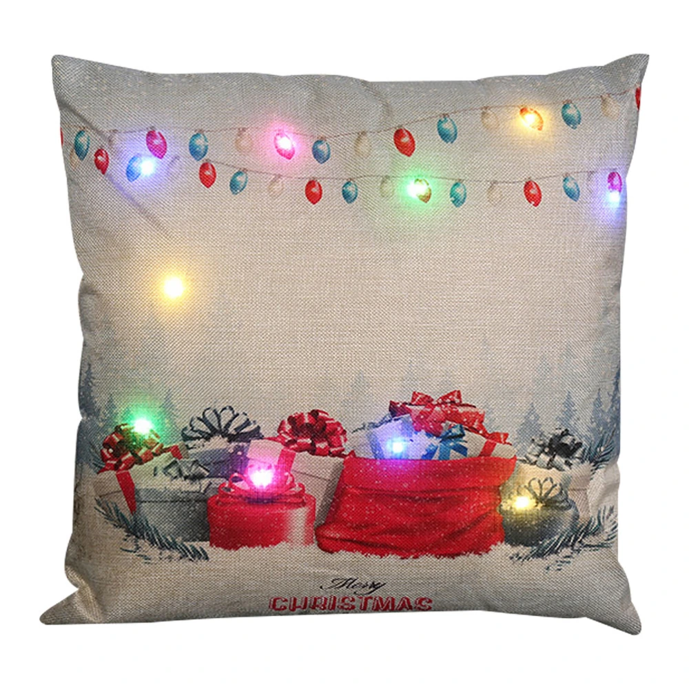 LED Christmas Pillow Cover Home Decoration Ornament Creative Pillow Cover