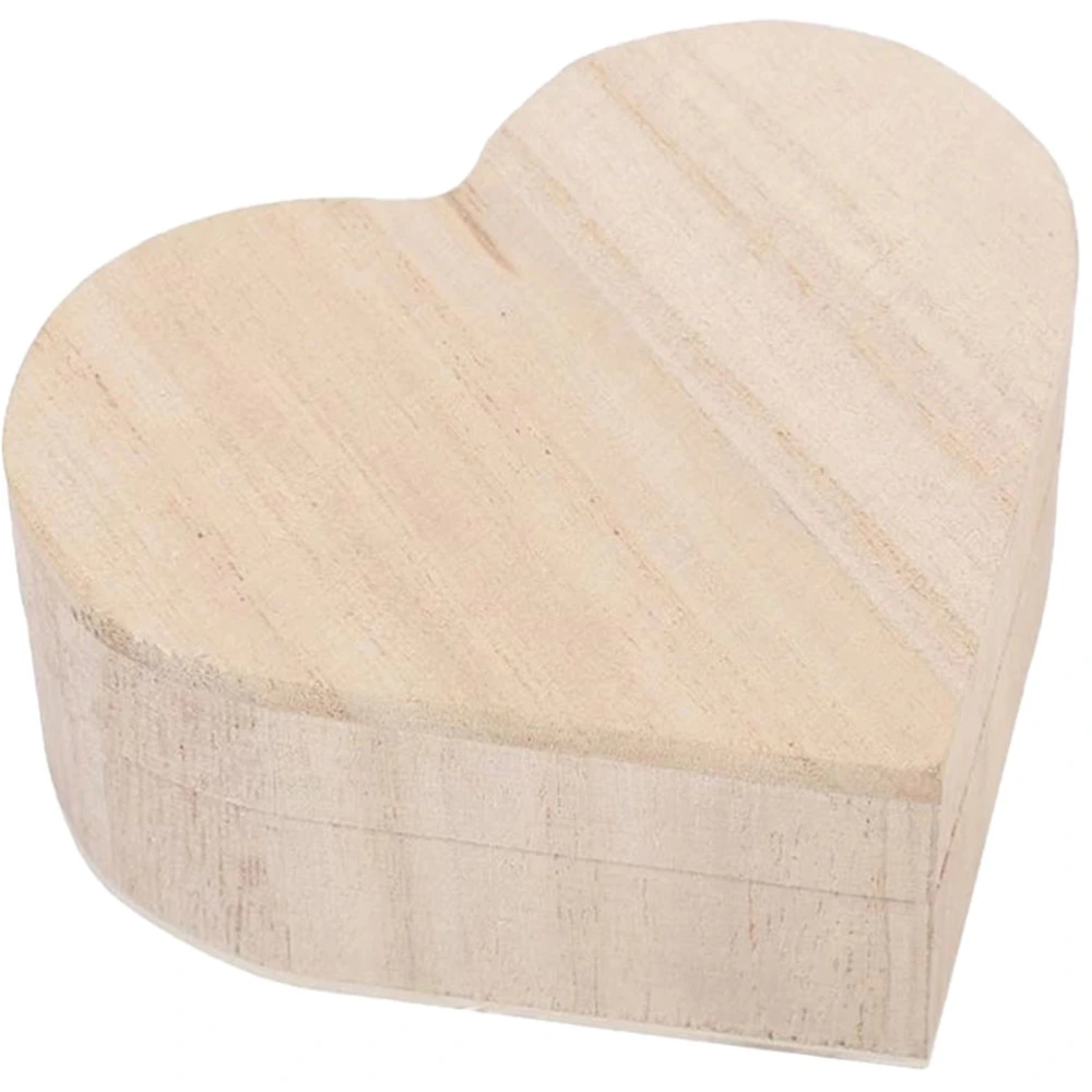 Heart Shape Jewelry Trinket Box Wooden Jewelry Case Decorative Storage Box