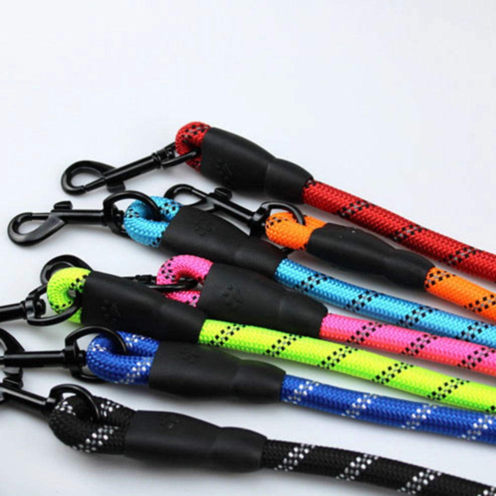 Pet Reflective Pulling Rope Nylon Round Rope Training Strap Puppy Traction Rope Pet Supplies (Random Color)