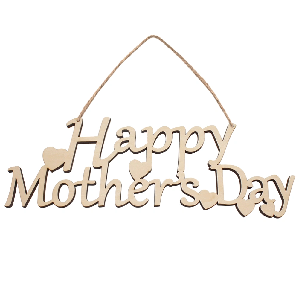 Happy Mother's Day Wooden Hanging Plaque Sign Decorative Greeting Tag for Mother's Day Party Decoration