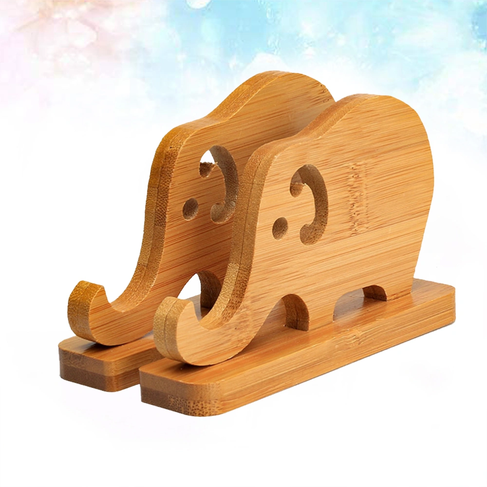 Elephant Phyllostachys Pubescens Phone Holder Support Portable Desktop Phone Bamboo Stand Dock for Home Decoration