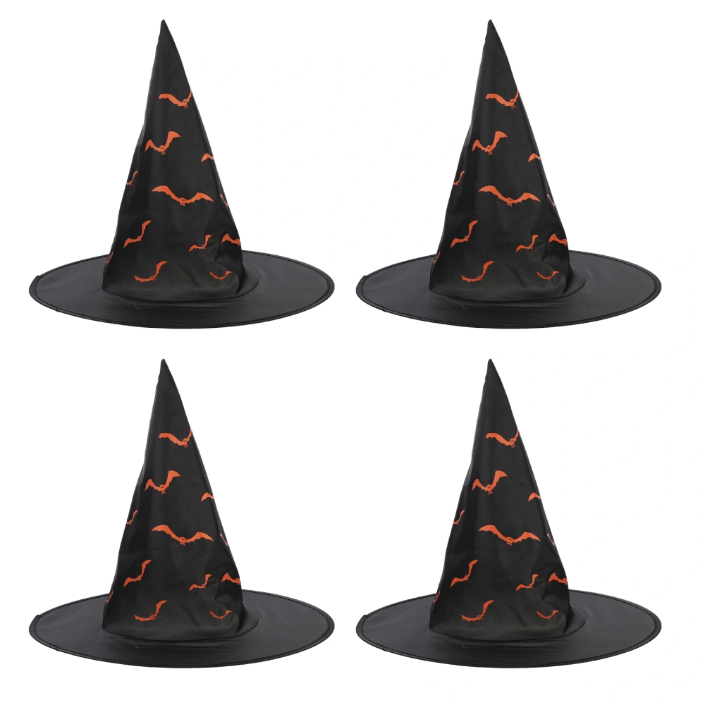 4pcs Delicate Halloween Witch Hats Unique Masquerade Show Hats Costume Props