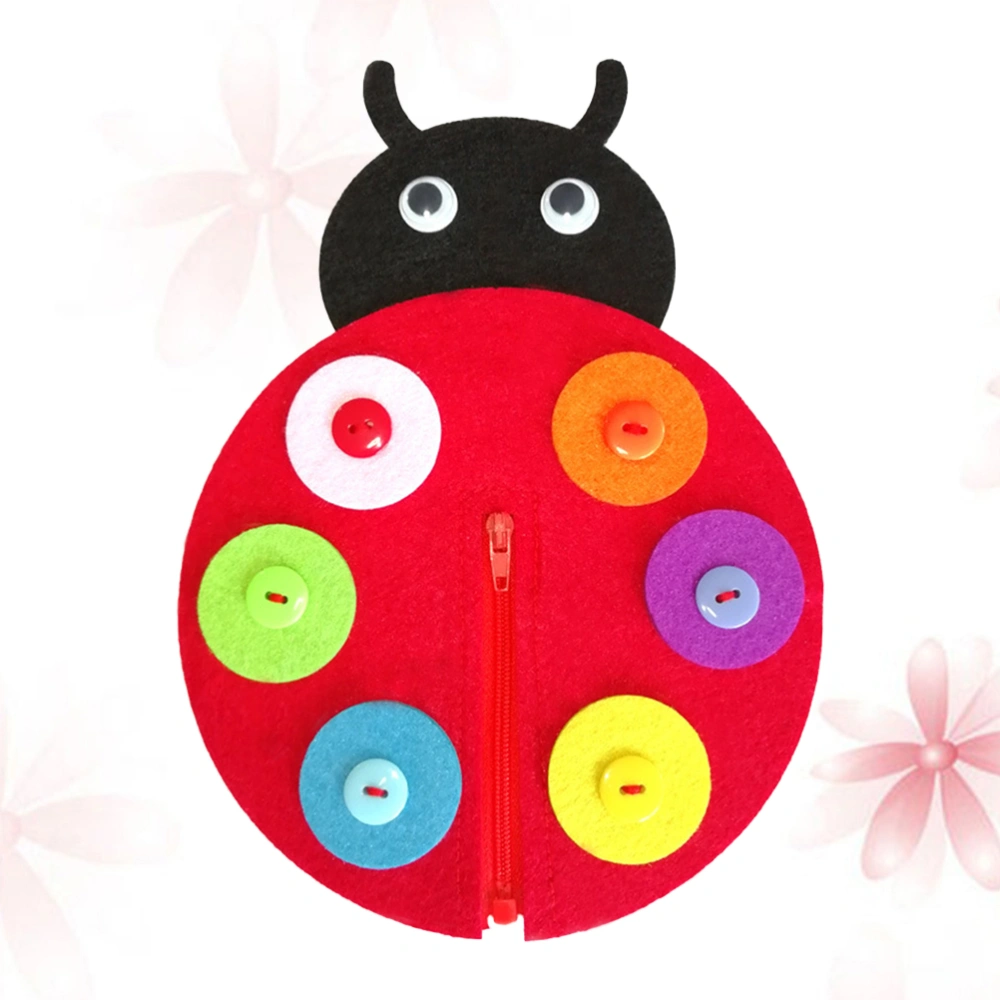 1pc Children's Felt Non-woven Educational Toy Ladybird Zipper DIY Handmade Toy for Kindergarten