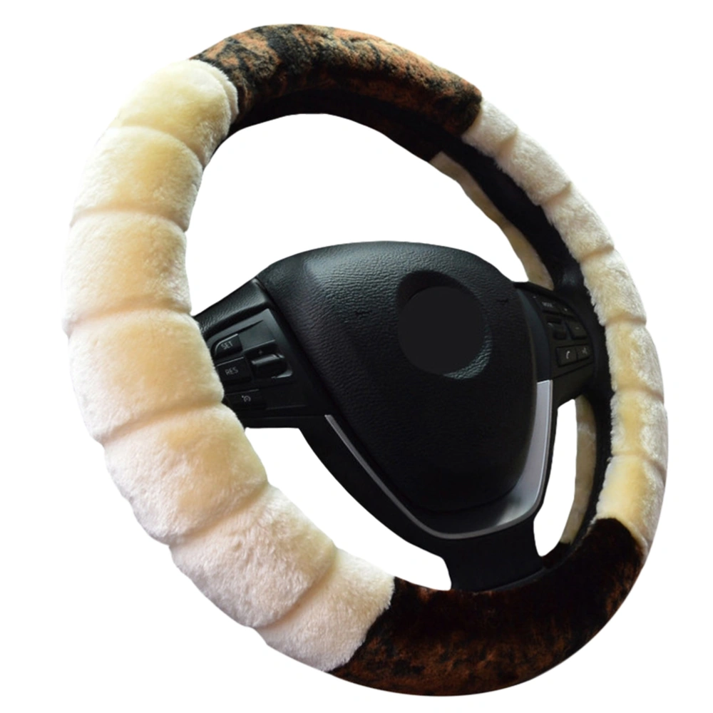 15 Inch Warm Auto Car Steering Wheel Cover Universal Wheel Sleeve Protector(Beige)