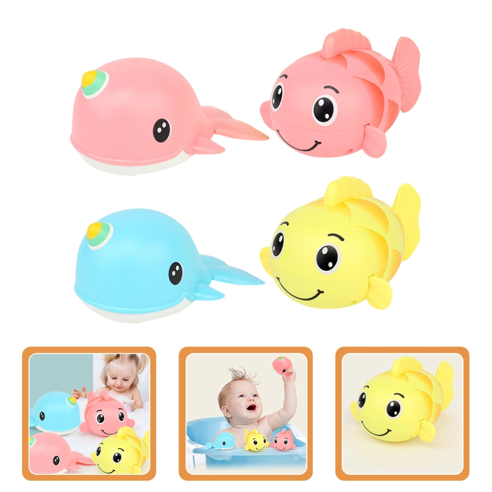 4pcs Carp Whale Bath Toys Wind Up Bath Toys Toddler Bath Toys Baby Water Toys