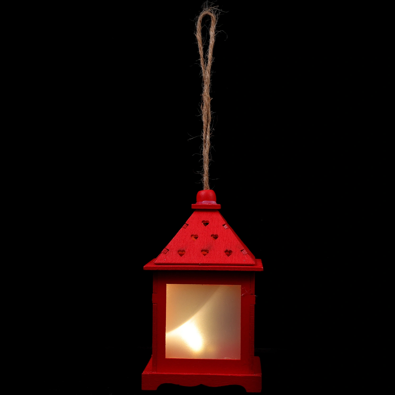 Wooden Glowing House Hanging Decor Christmas House Adorn Desktop Ornament