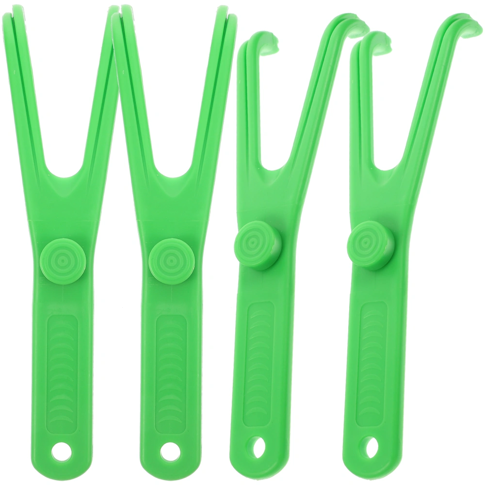 4pcs Dental Floss Holder Replacements Plastic Floss Handles for Tooth Cleaning (Random Color)