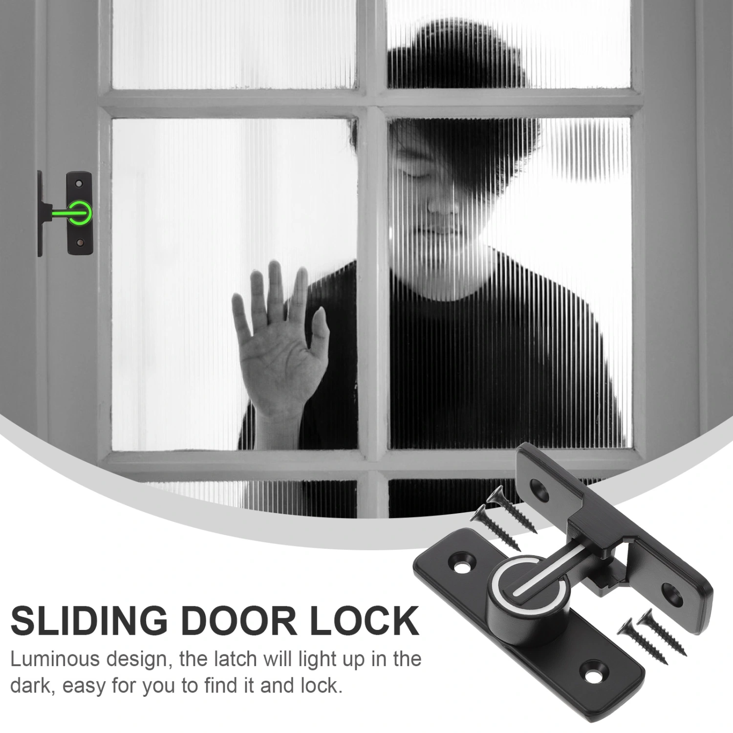 Door Lock 90 Degree Luminous Safety Door Bolt Sliding Door Lock Safety Latch
