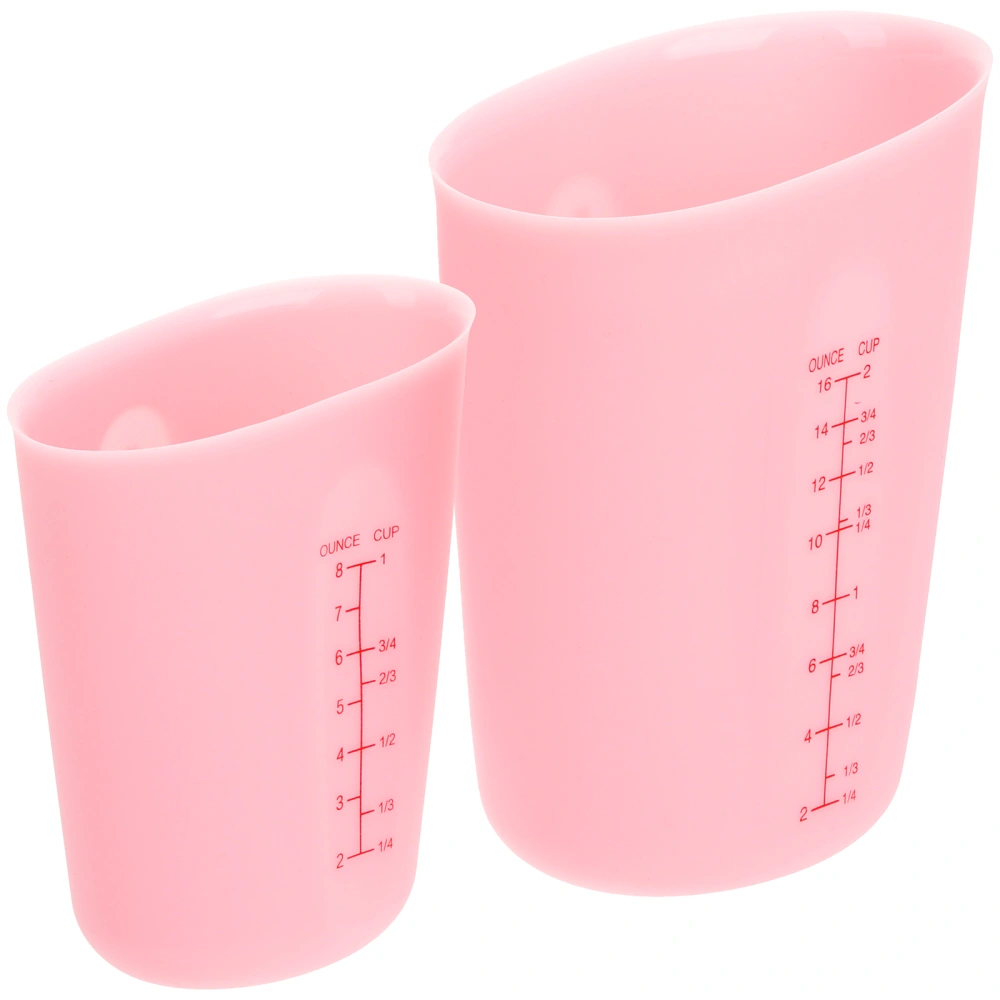 2Pcs Silicone Measuring Cups Baking Measuring Jugs Kitchen Measuring Tools(250ml, 500ml)