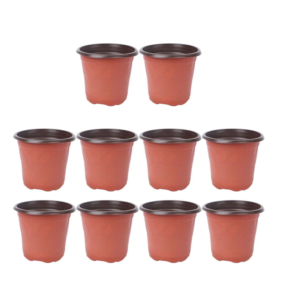 10PCS Plastic Plant Flower Pots Nursery Seedlings Pot Lightweight Two-tone Universal Flower Plant Container Starting Pots