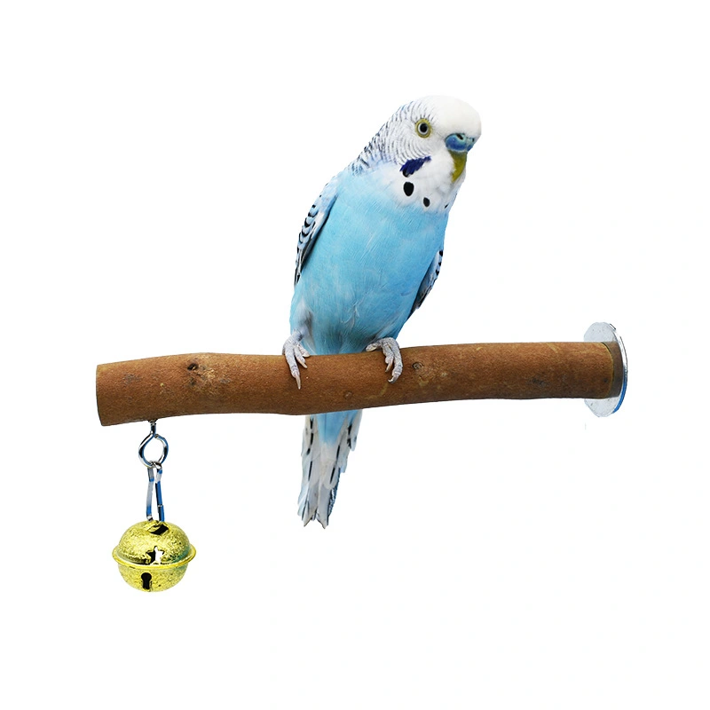 Natural Wood Bird Perch Stand Bird Parrot Perch Wooden Perch Platform Stand with Bell