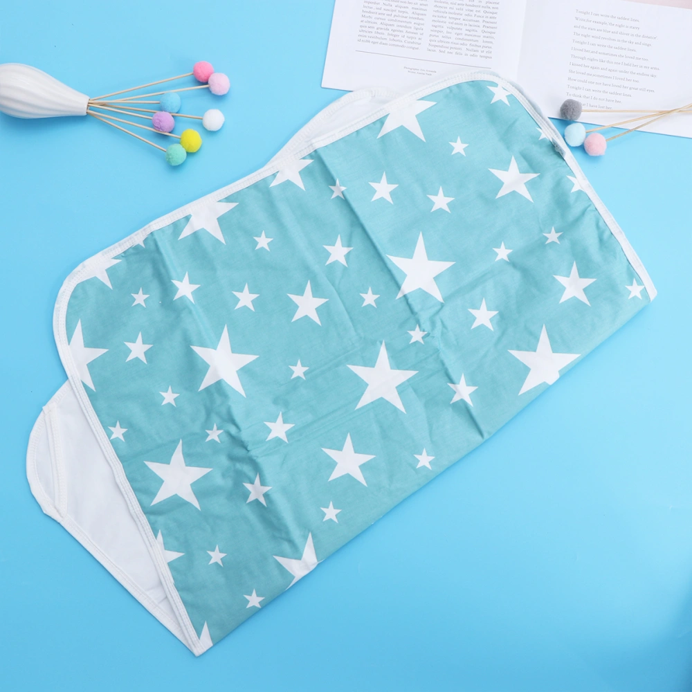 60x75cm Changing Pad Waterproof Diaper Changing Mat Non-slip Waterproof And Washable for Baby Infant - Green Stars (Green)