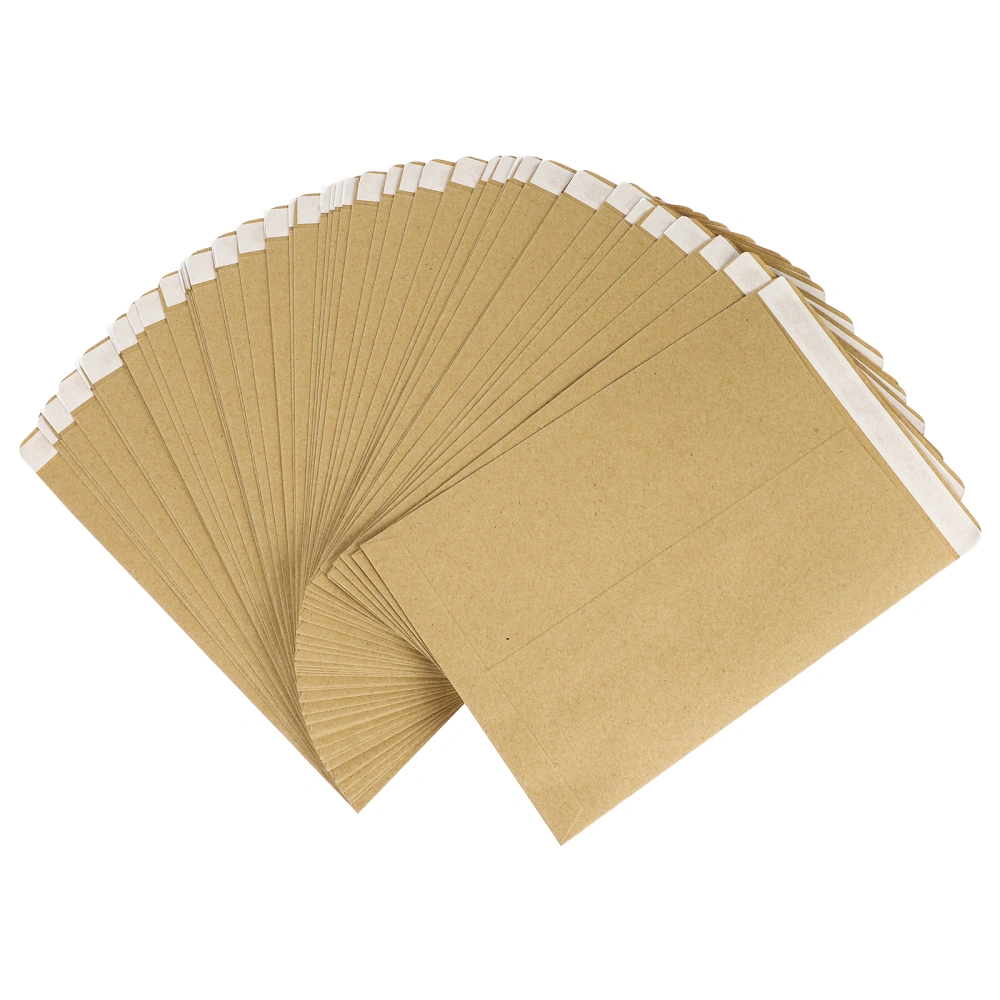 50Pcs Kraft Paper Envelopes Blank Classic Envelopes Business Letter Envelopes (Khaki)