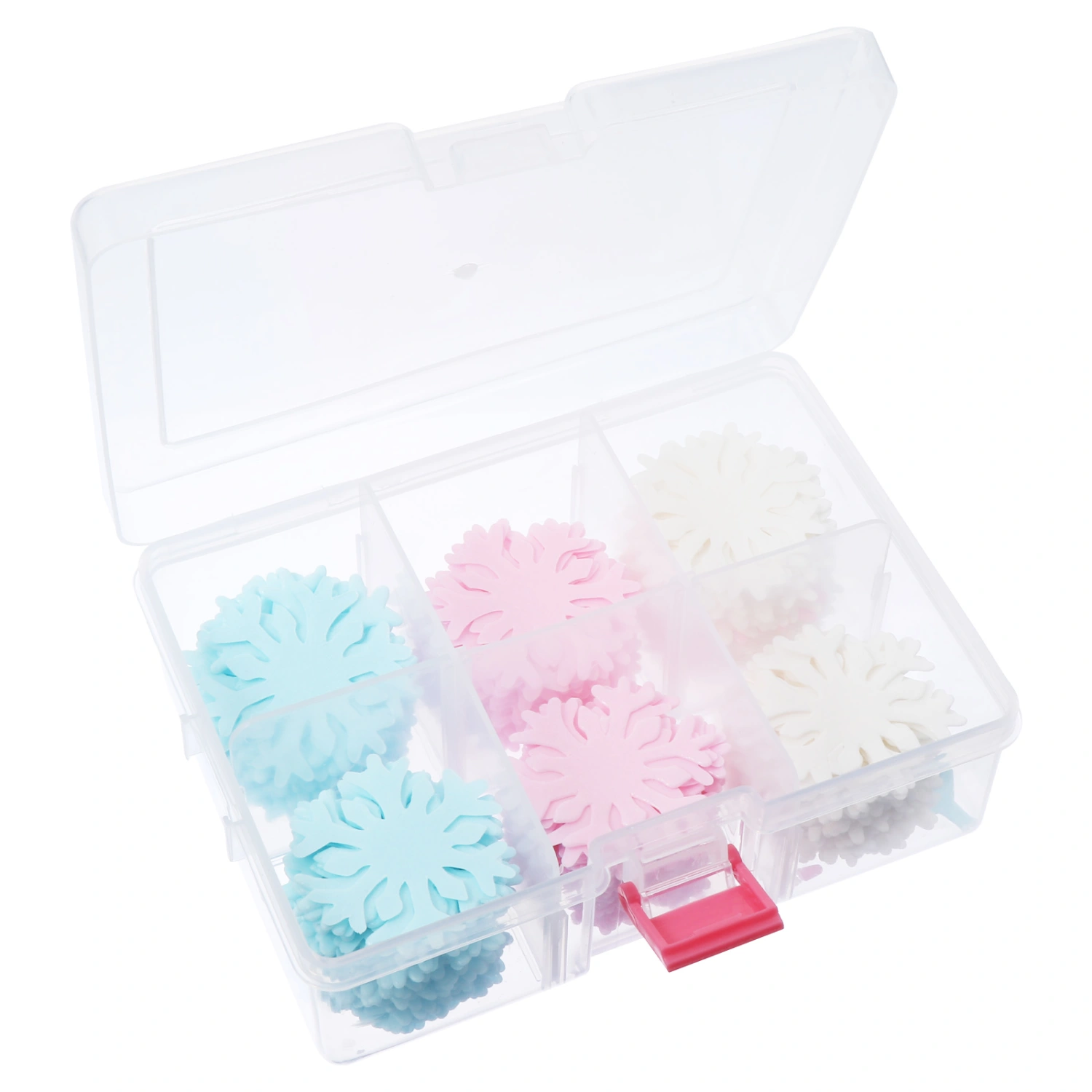 1 Set 240 Pcs Christmas Wafer Snowflakes Edible Cake Decorative Snowflakes Random Color