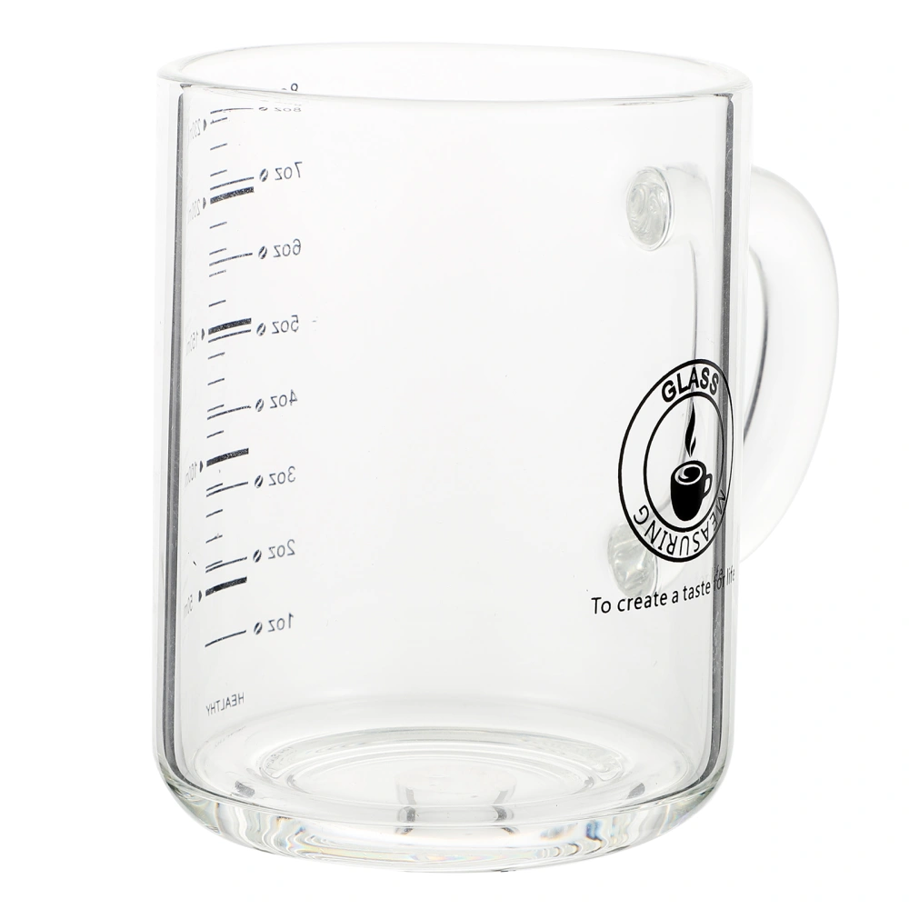 1Pc Glass Coffee Juice Measuring Cup Milk Measuring Cup with Scale (Transparent)