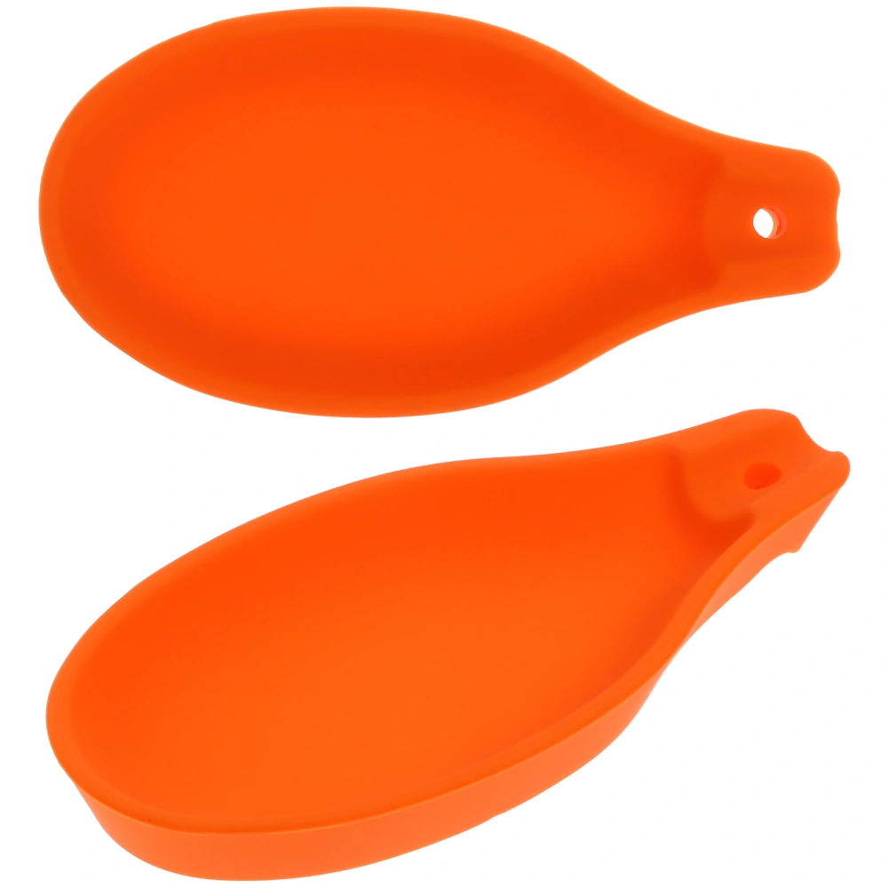 2Pcs Silicone Spoon Storage Pads Spoon Holders Stands Kitchen Supplies