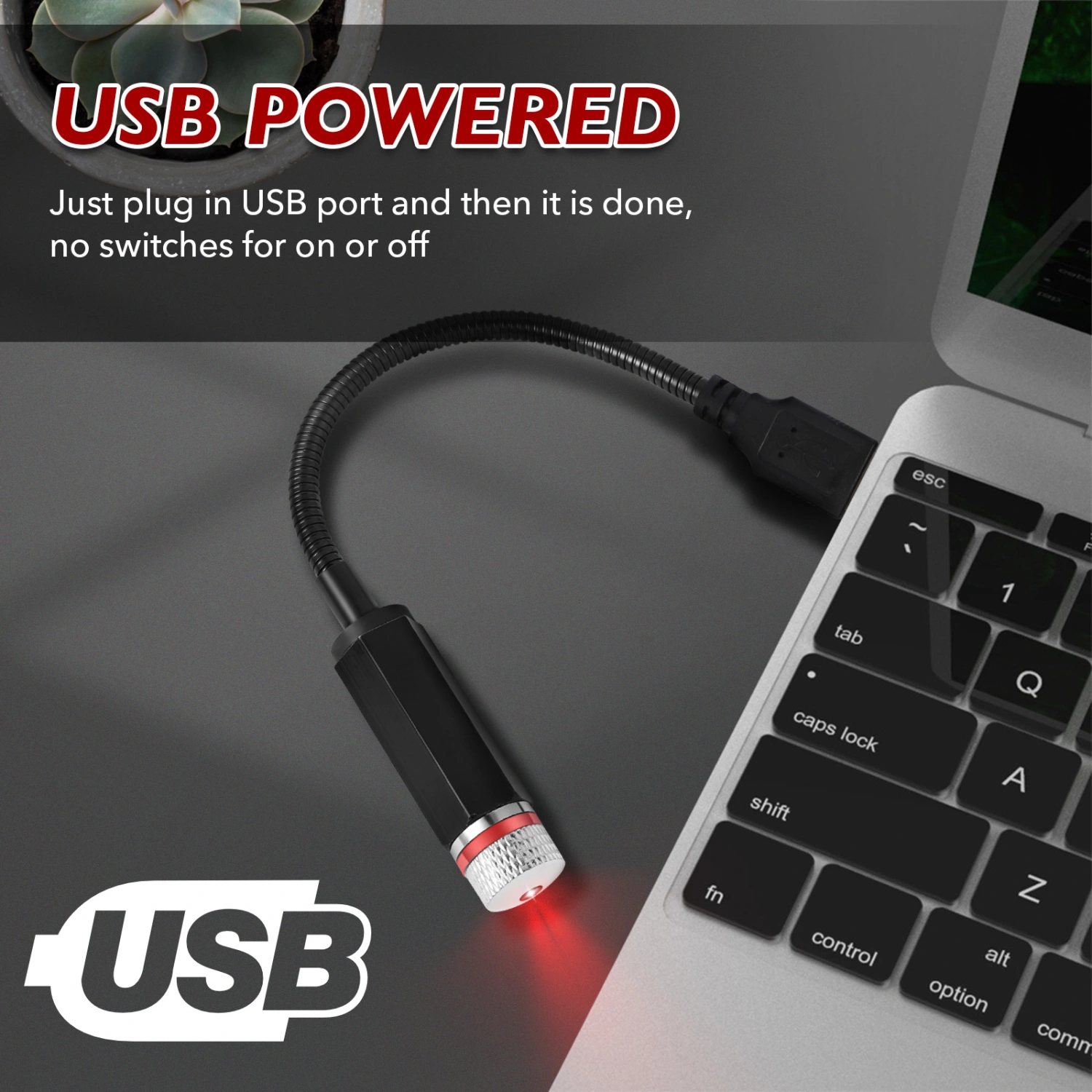 2pcs Car Atmosphere Star Light USB Star Light Projector Car Ceiling Atmosphere Light Decoration