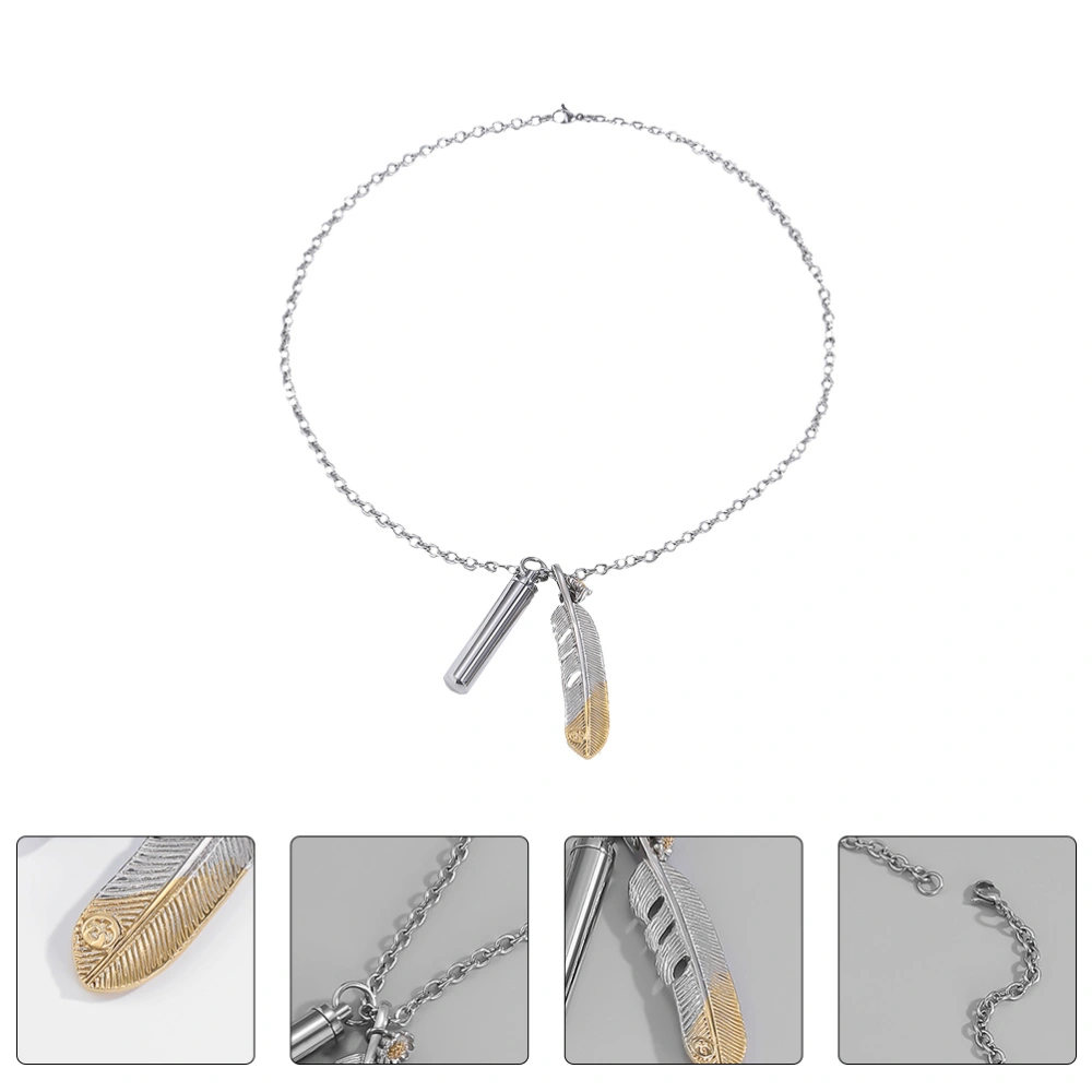 Feather Pendant Necklace Hip-hop Clavicle Chain Neck Chain Hanging Pendant