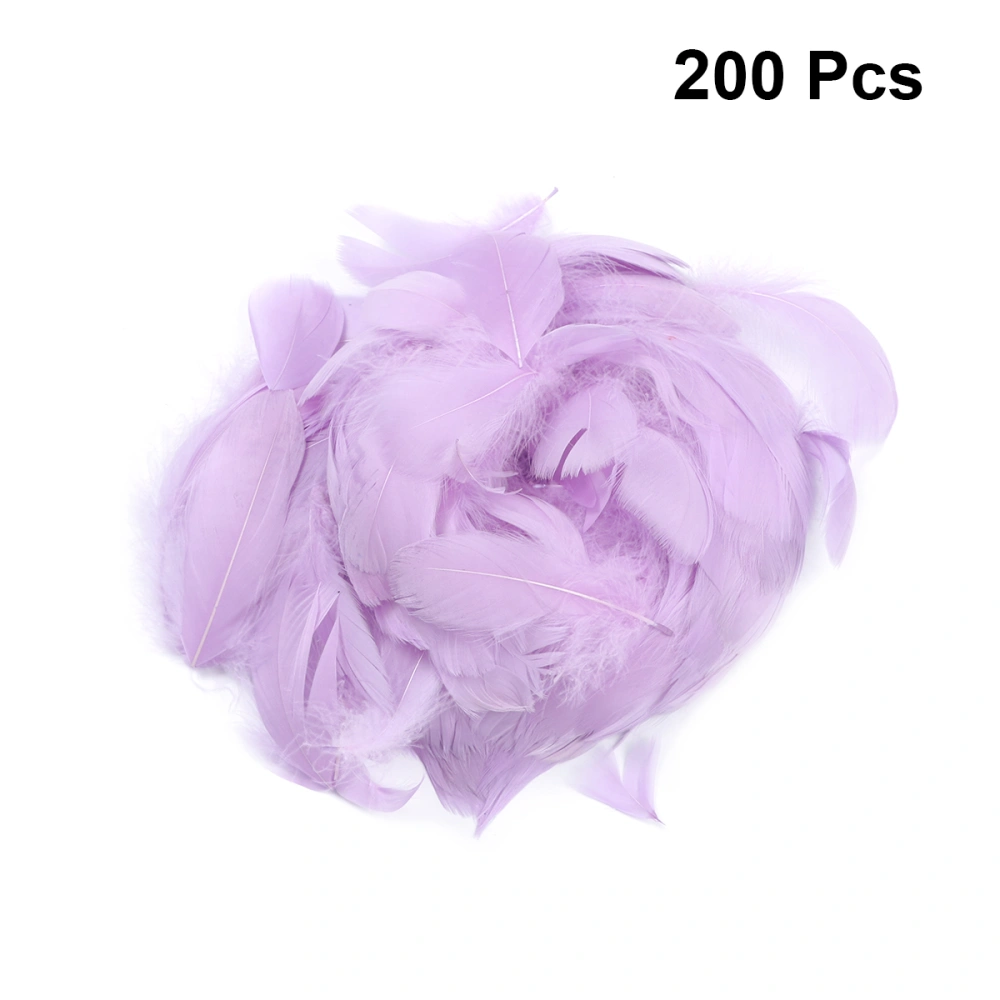 200PCS Natural Feathers Goose Feather Plumes for Wedding Hat Hair Accessories Home Craft DIY Dreamcatcher Decoration (Lavender)