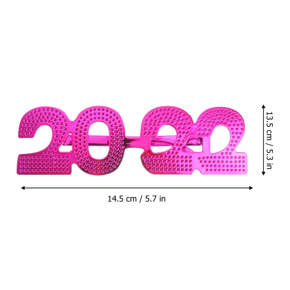 1Pc 2022 Eyeglasses Creative 2022 Number Glasses Novelty Party Eyeglasses for 2022 New Year Party Favors Graduation Supplies (Rosy)