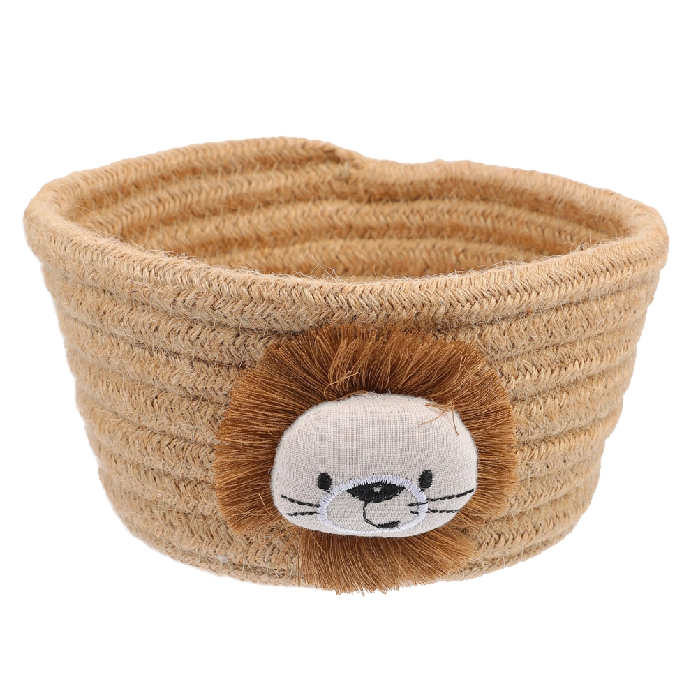 1pc Novel Cotton Rope Woven Storage Basket Tabletop Sundries Storage Organizer