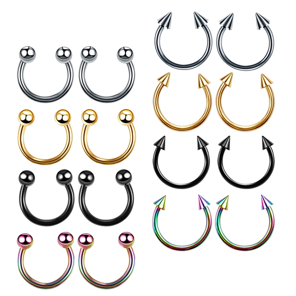 16pcs Stainless Steel Nose Ring Body Piercings Vaginal Ring Assorted Style