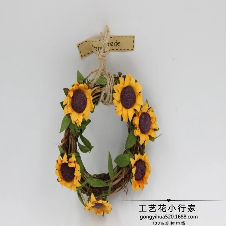 Sunflower Wreath Pendant Wreath Hanging Decor Wall Hanging Sunflower Wreath Pendant Door Decor