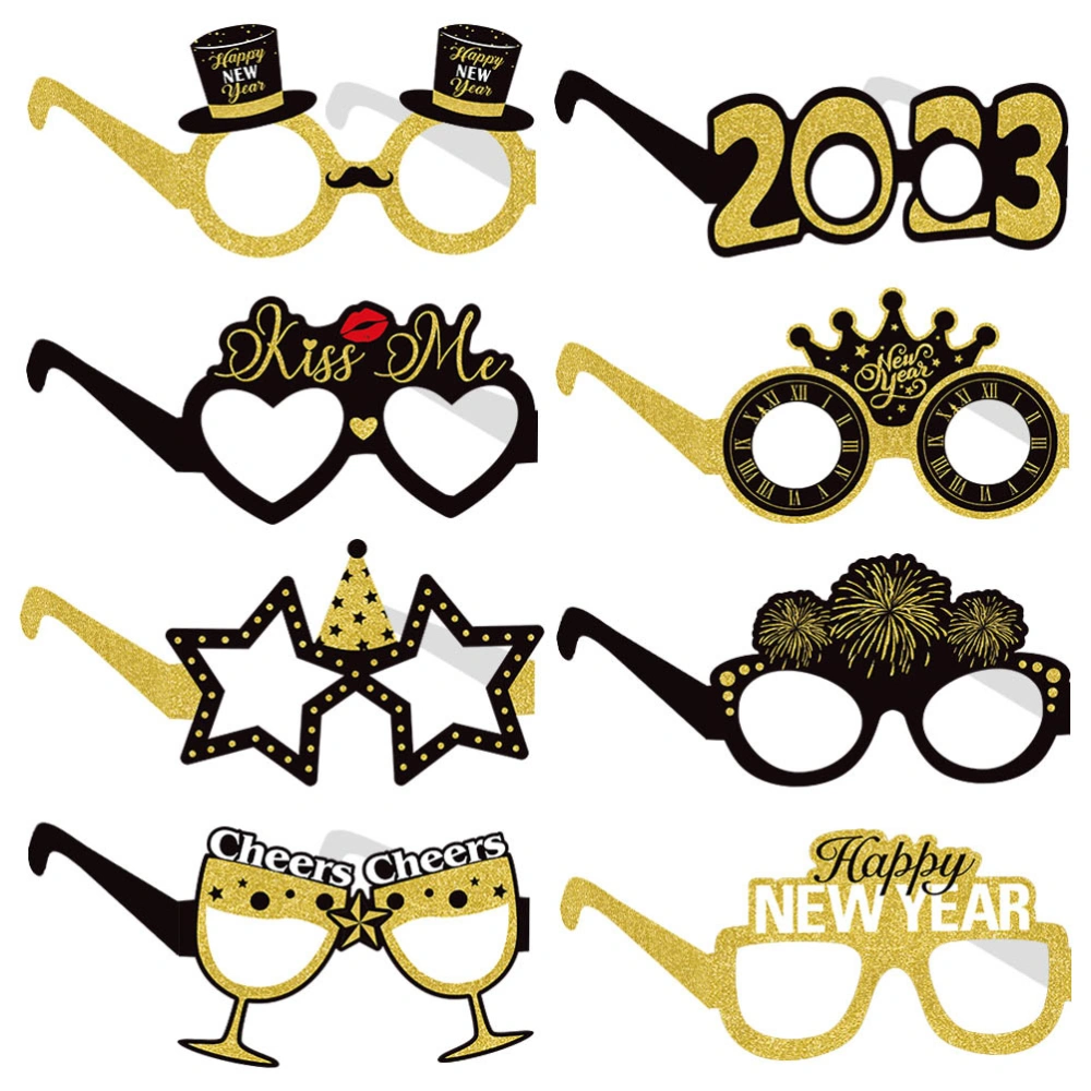 8pcs New Year Party Cosplay Glasses Funny Eyeglasses Festival Costume Props