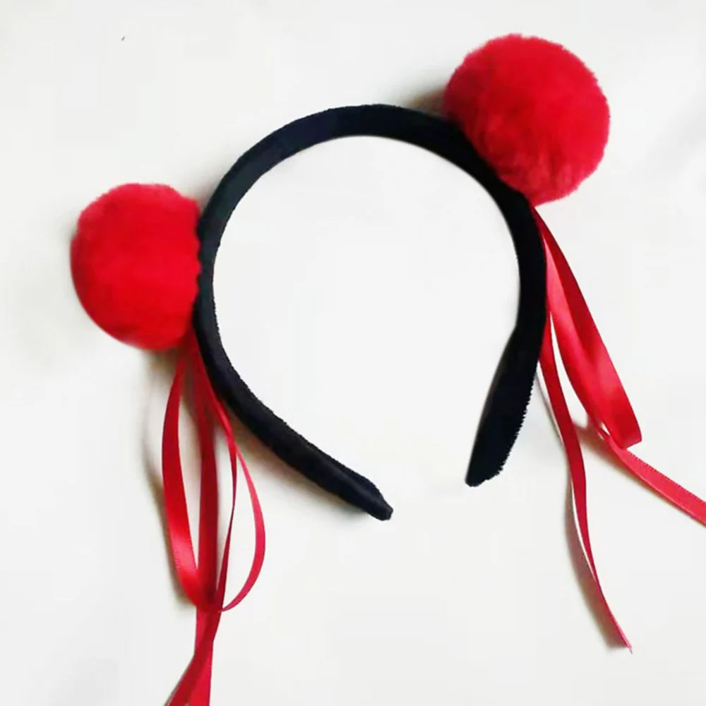 Hair Ball Hair Hoops Hair Band Kids Headband Adorable Headwrap Kids Performance Props Red