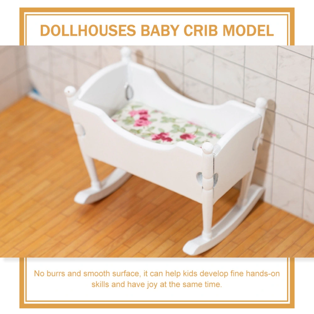 Dollhouses Cradle Miniature Nursery Cradle Model Baby Crib Adorn Baby Bed Model