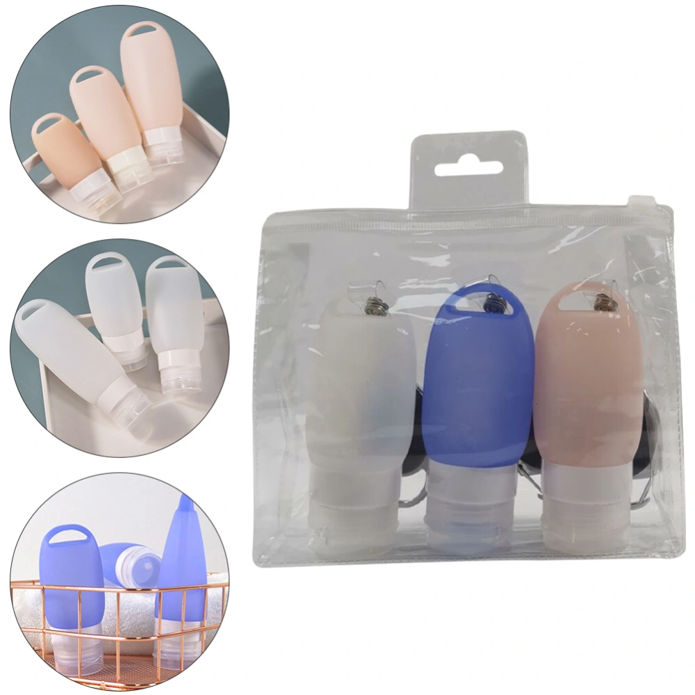 7pcs Portable Bottle Sub Bottle Travelling Cosmetics Shampoo Sub Silicone Bottle