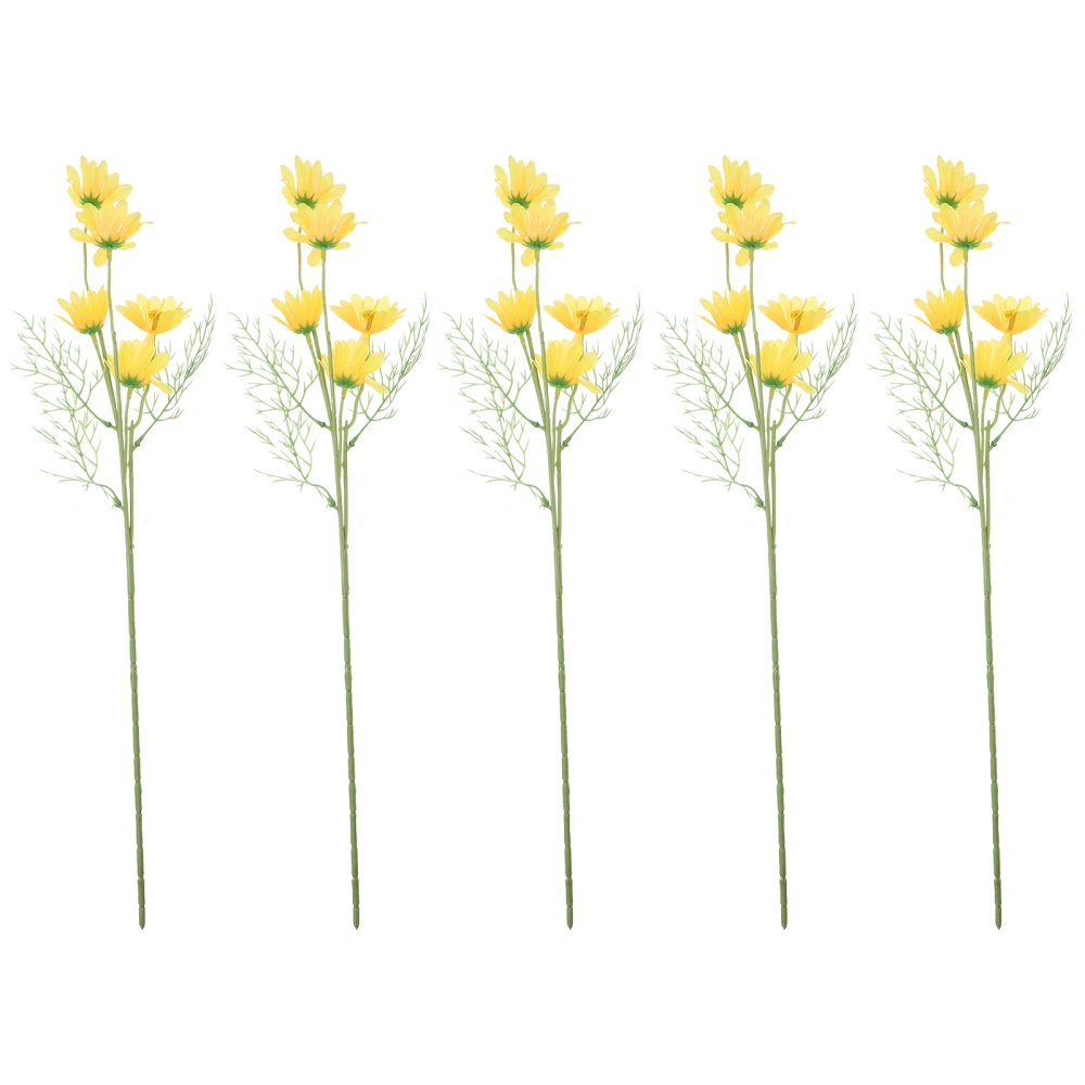 5Pcs Fake Chamomile Flower Decor Emulation Bouquet Decoration Home Photo Props